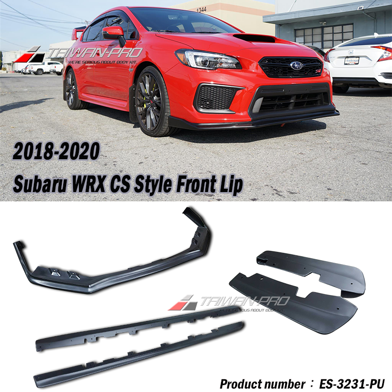 2018-2021 Subaru WRX/STI CS款 前+側裙+後-底漆+平光黑